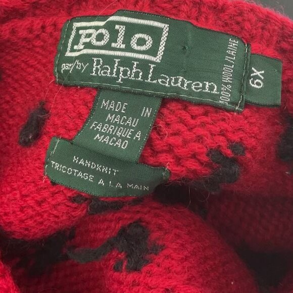 Vintage~Ralph Lauren Polo Childs Reindeer Icelandic Sweater~Size 6X or XXXS - Picture 3 of 3